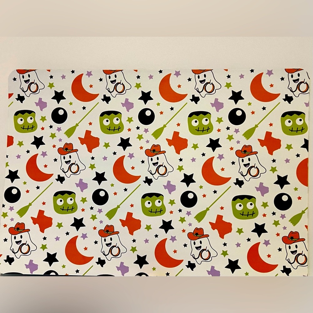 HEB Cowboy/Texas Themed Halloween Reversible Placemats-Set of 5-NWT